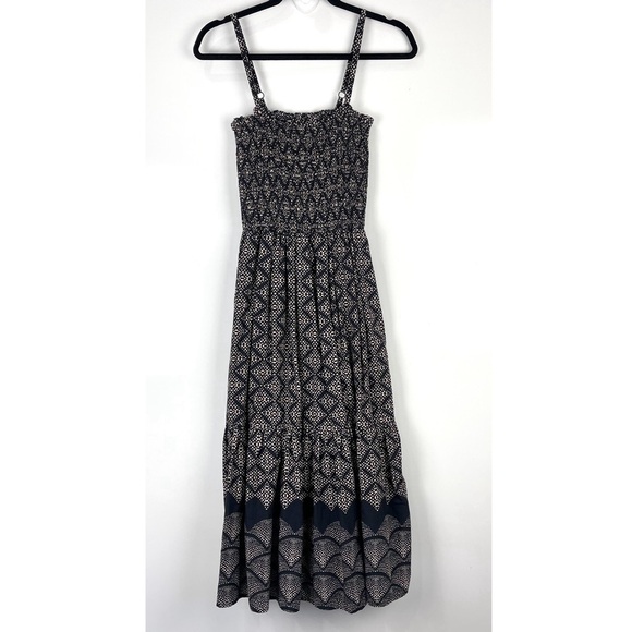 Michael Stars Alejandra Smocked Maxi Dress Sleeveless Pockets Women's Size XS - Picture 2 of 10